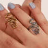 انگشتر زنانه طرح ماری کد AN_MAR02 انگشتر طلایی ونقره ای