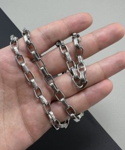 زنجیر طرح ورساچه نقره ای - Image 3