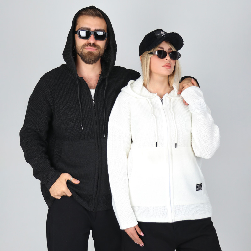 سویشرت زیپی بافت | کد BA01 - Image 2