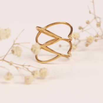 انگشتر زنانه استیل طلایی