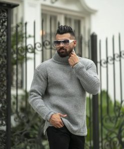 بافت یقه اسکی درشت لش مناسب خانم ها و آقایون | کد BA07 - Image 3