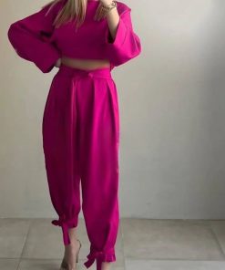 ست شومیز شلوار پارچه مازاراتی - Image 5