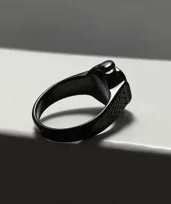 انگشترمردانه مشکی سرامیکی ساده کدAN-SA01 - Image 5