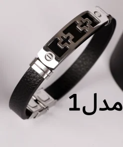 دستبند مردانه مدل چرمی کدDM23 - Image 3