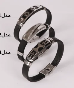 دستبند مردانه مدل چرمی کدDM23 - Image 2