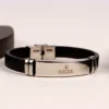دستبند چرمی طرح رولکس پهن