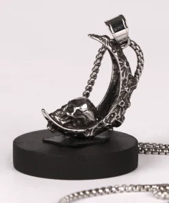 گردنبند طرح ماه اسکلت کدZNM3 - Image 4
