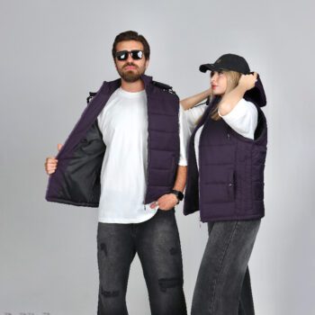 پافر یونیسایز (مردانه و زنانه) ساده رنگ بنفش |کد PA17