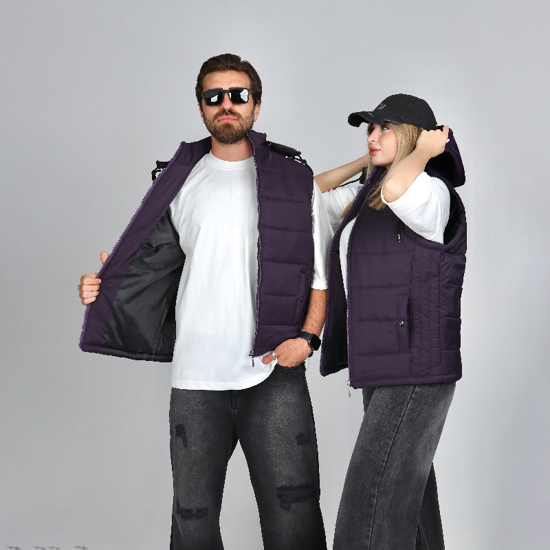 پافر یونیسایز (مردانه و زنانه) ساده رنگ بنفش |کد PA17