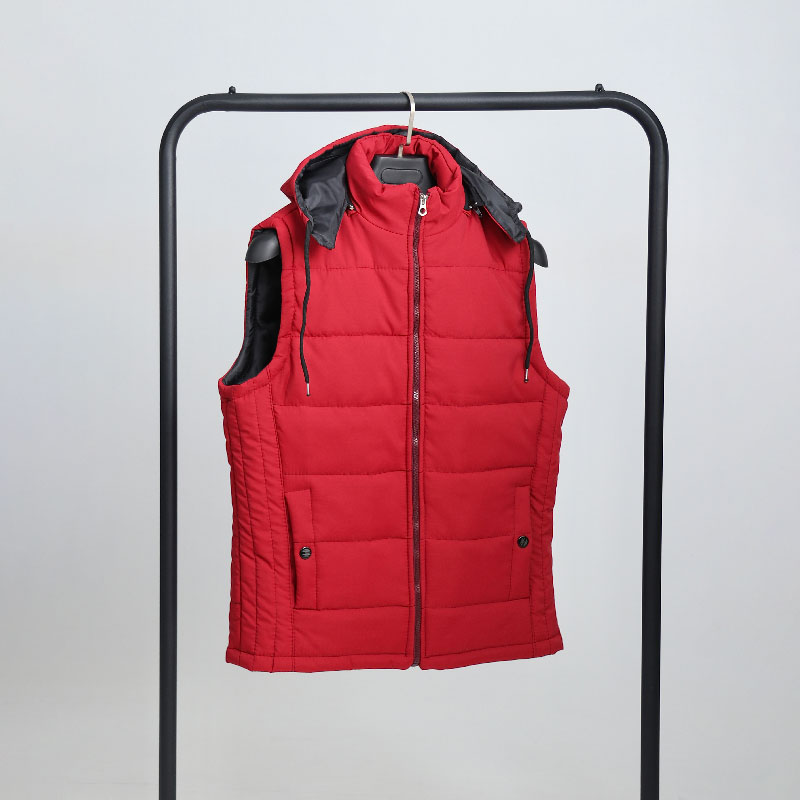 پافر مردانه و زنانه ساده مموری دکمه دار رنگ زرشکی |کد PA13 - Image 3