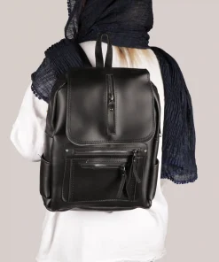 کوله چرم مشکی زنانه کدKOL06 - Image 3