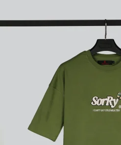 تیشرت باکسی مردانه مدل گلدوزی sorry کد T181 - Image 5