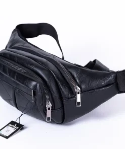 کیف کمری چرم مشکی مردانه کدBG39