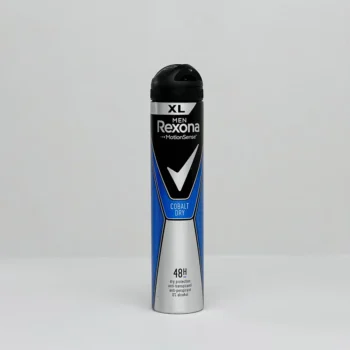 alt="اسپری بدن رکسونا مدل COBALT DRY حجم 200 میل اورجینال ایتالیایی با طراحی آبی و نقرهای"