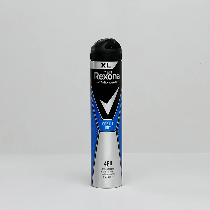alt="اسپری بدن رکسونا مدل COBALT DRY حجم 200 میل اورجینال ایتالیایی با طراحی آبی و نقرهای"