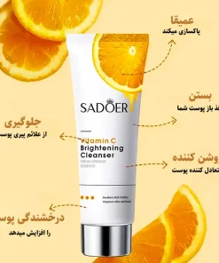 تصویر فوم شست و شوی صورت ویتامین سی سادور SADOER Brightening Cleanser 100g روشن کننده و شاداب کننده پوست