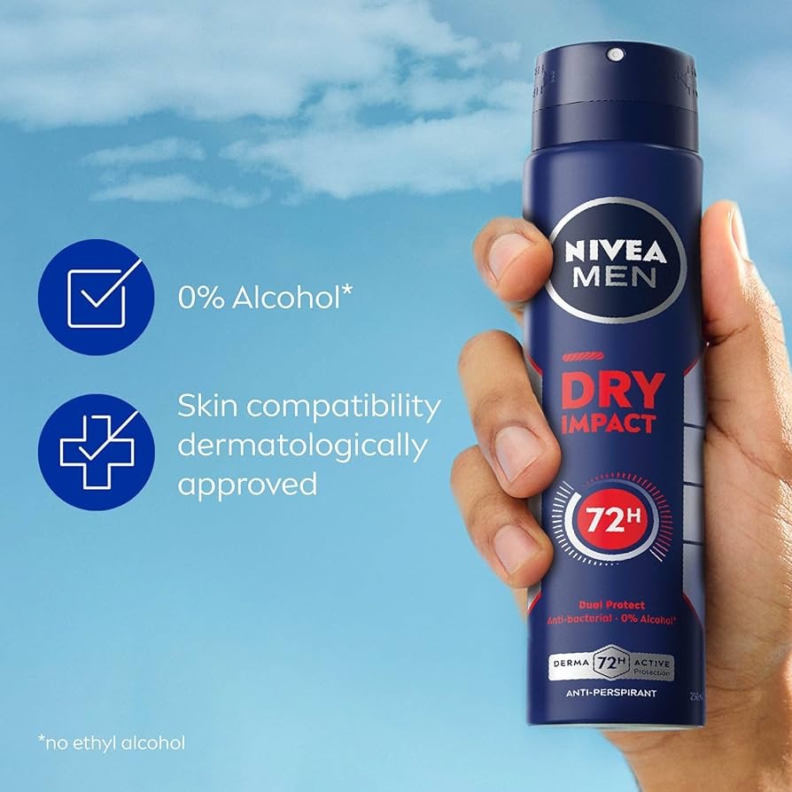 اسپری ضد تعریق مردانه مدل DRY IMPACT 72H 150ML - Image 3