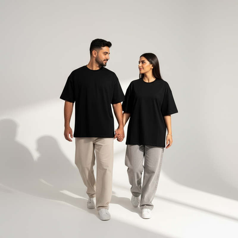 تیشرت مردانه ساده باکسی نخ پنبه - Image 2