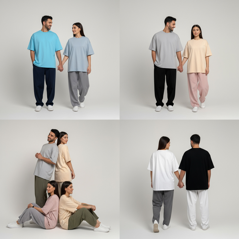 تیشرت مردانه ساده باکسی نخ پنبه - Image 5