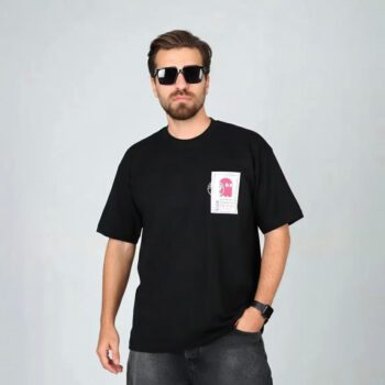 تیشرت مردانه دورس قواره باکسی مشکی | کد T207