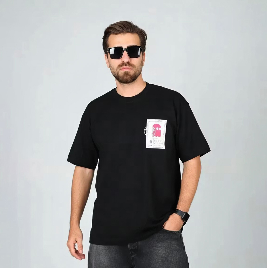 تیشرت مردانه دورس قواره باکسی مشکی | کد T207