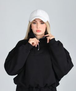 ست مشکی زنانه مدل دورس نیم‌زیپ با شلوار بگ | کد DO44