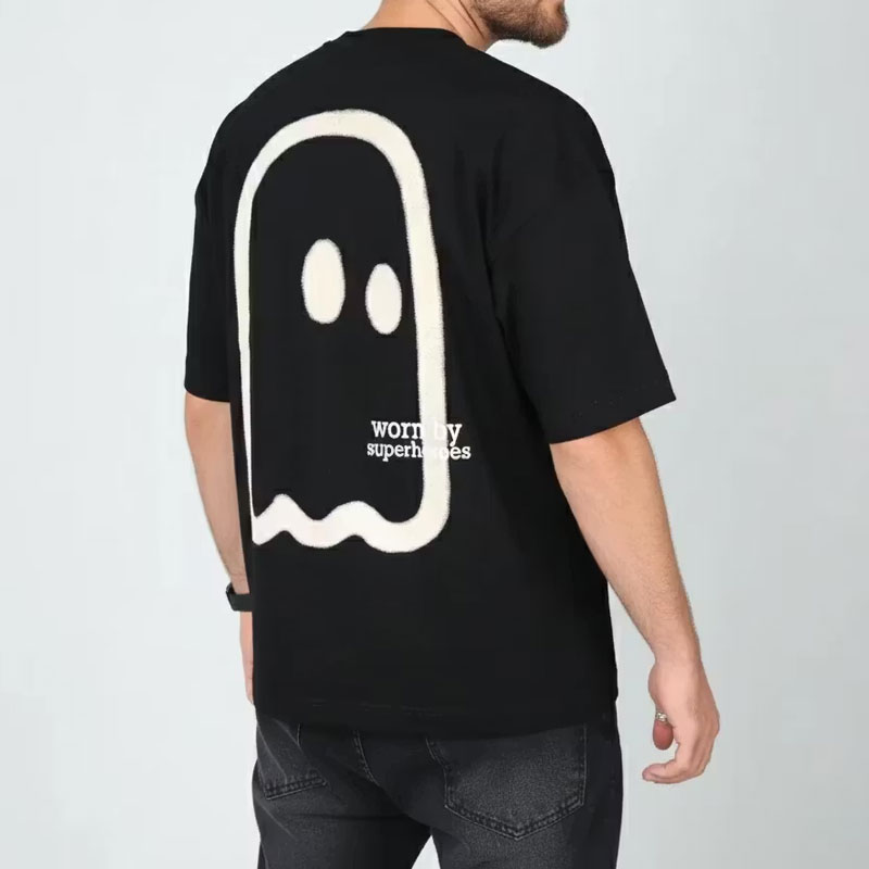 تیشرت مردانه دورس قواره باکسی مشکی | کد T207 - Image 2