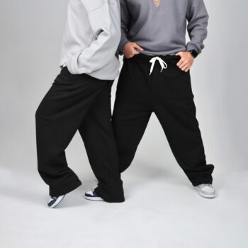 شلوار بگ استایل ساده دورس سه نخ مشکی | کد SH08