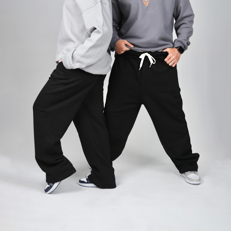 شلوار بگ استایل ساده دورس سه نخ مشکی | کد SH08