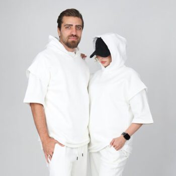 وست ساده کثیف دوزی مشکی سفید | کد T209