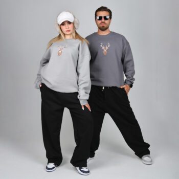 دورس یقه گرد قواره باکسی گلدوزی گوزن | کد DO26