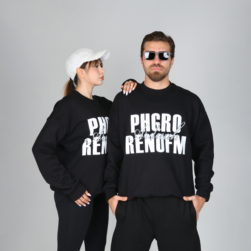 دورس یقه گرد چاپی لش و باکسی رنگ مشکی | کد DO27