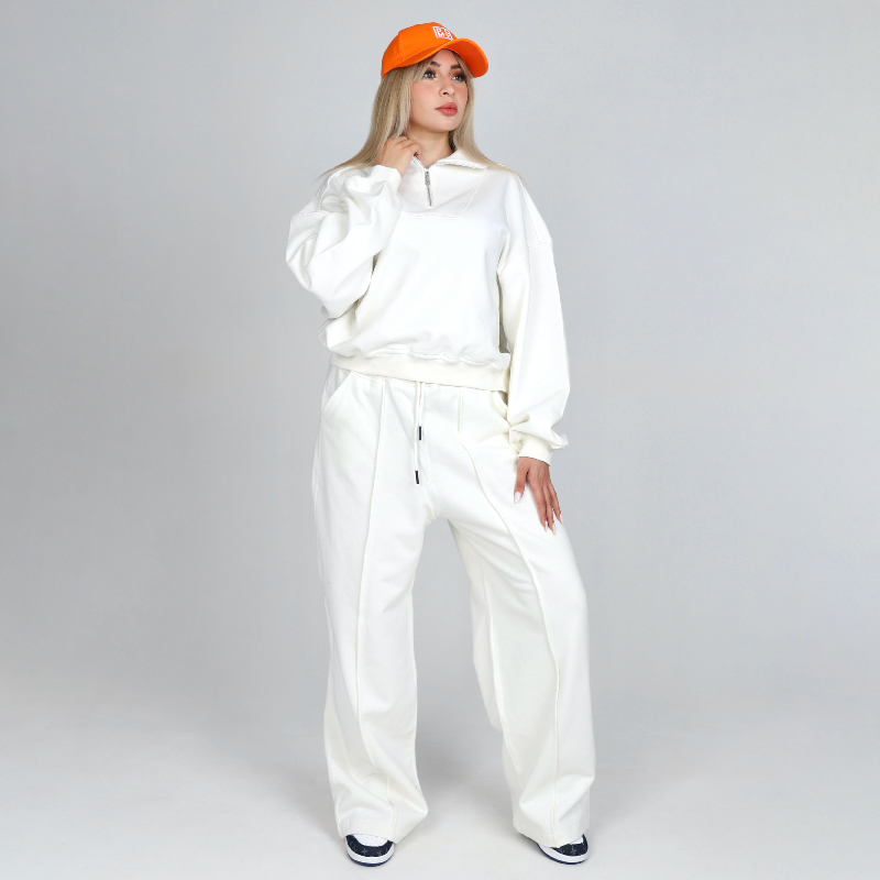 ست دورس نیمزیپ با شلوار بگ زنانه | کد DO34