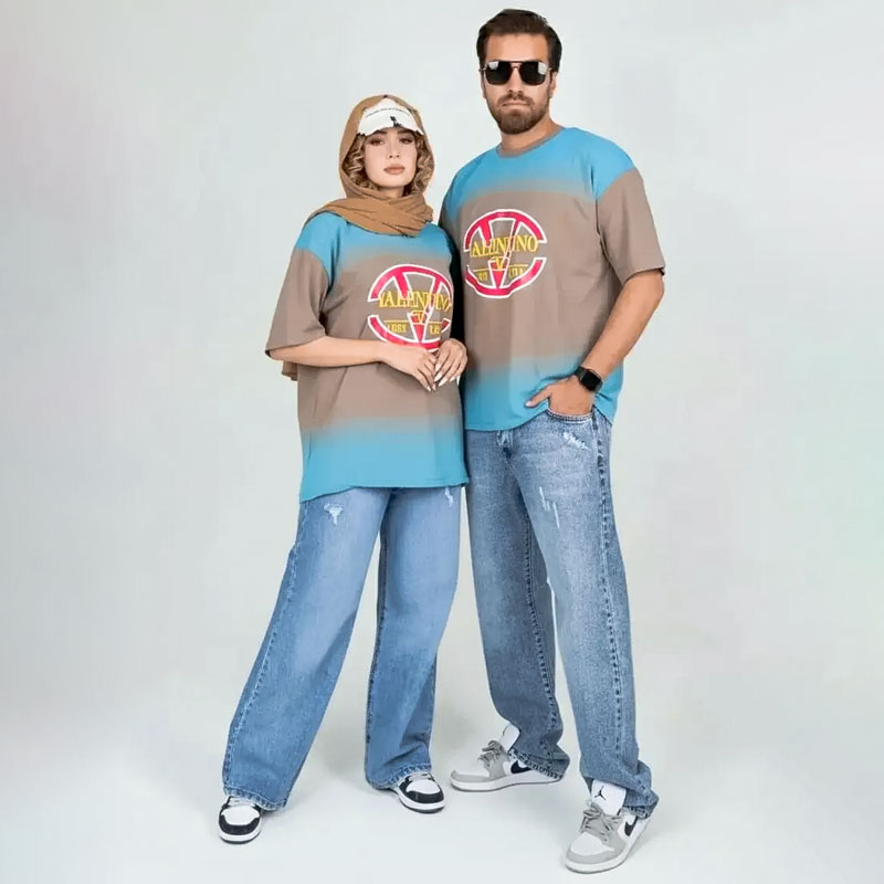 تیشرت دورس دونخ طرح پیسوله ای | کد T206 - Image 5