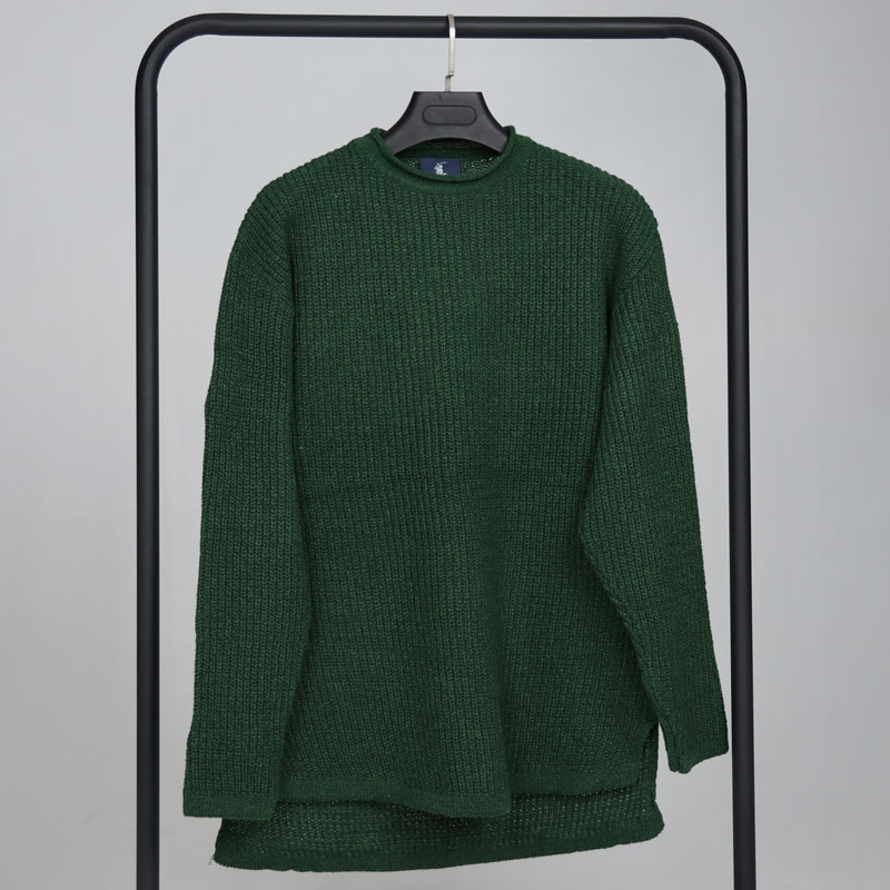 بافت یقهگرد سبز فریسایز | مدل لش درشت بافت – کد BA13 - Image 2