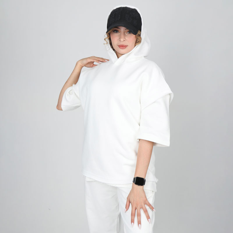 وست ساده کثیف دوزی مشکی سفید | کد T209 - Image 6