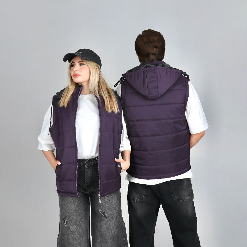 پافر یونیسایز (مردانه و زنانه) ساده رنگ بنفش |کد PA17 - Image 2