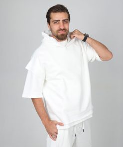 وست ساده کثیف دوزی مشکی سفید | کد T209 - Image 4