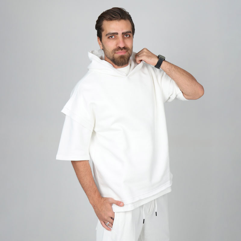 وست ساده کثیف دوزی مشکی سفید | کد T209 - Image 4