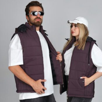 پافر اسپرت ساده مموری رنگ قهوه ای تیره |کد PA14