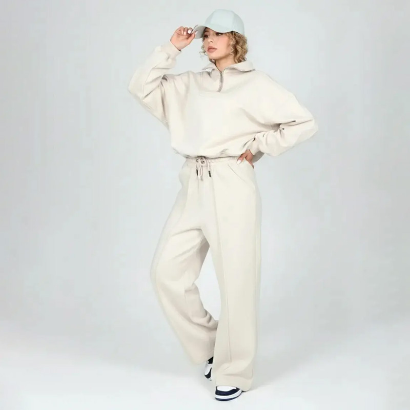 ست دورس نیمزیپ با شلوار بگ زنانه | کد DO31 - Image 3