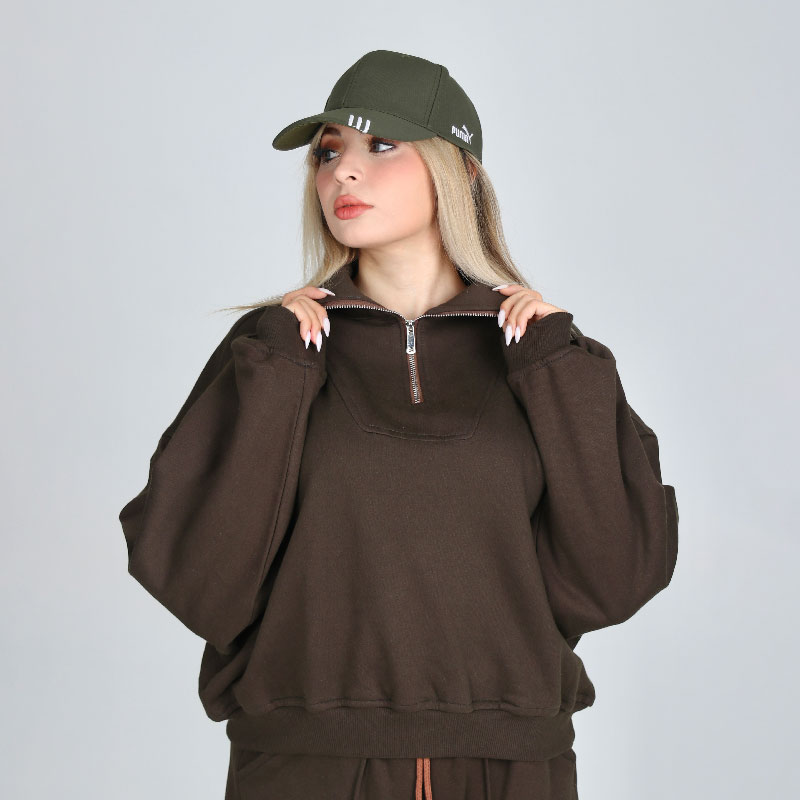 ست دورس نیمزیپ با شلوار بگ زنانه | کد DO34 - Image 3