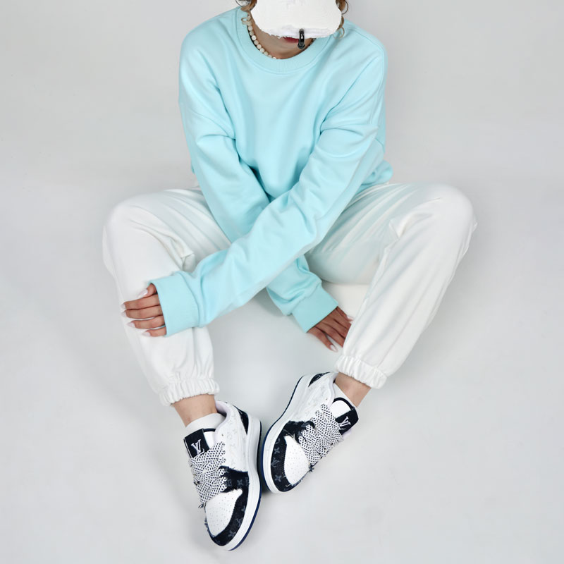 کتونی زنانه ترویس لویی ویتون سفید سرمه ای | کد 3001 - Image 3