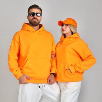 هودی نارنجی داخل کرکی مناسب خانم ها و آقایون | کد DO40
