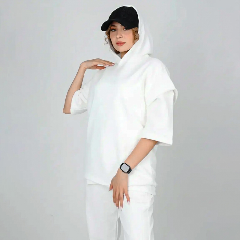 وست ساده کثیف دوزی مشکی سفید | کد T209 - Image 2