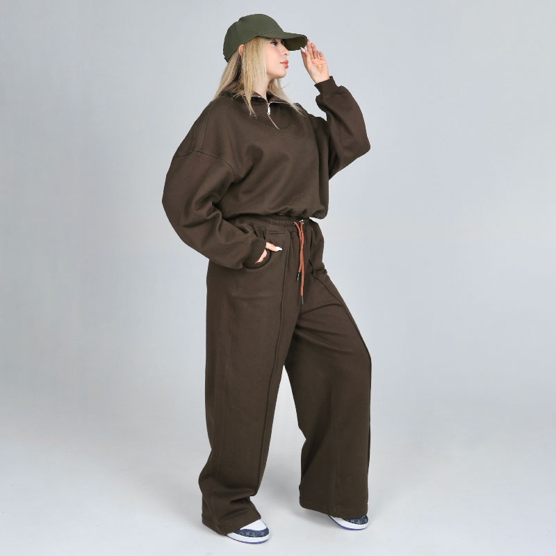 ست دورس نیمزیپ با شلوار بگ زنانه | کد DO34 - Image 2