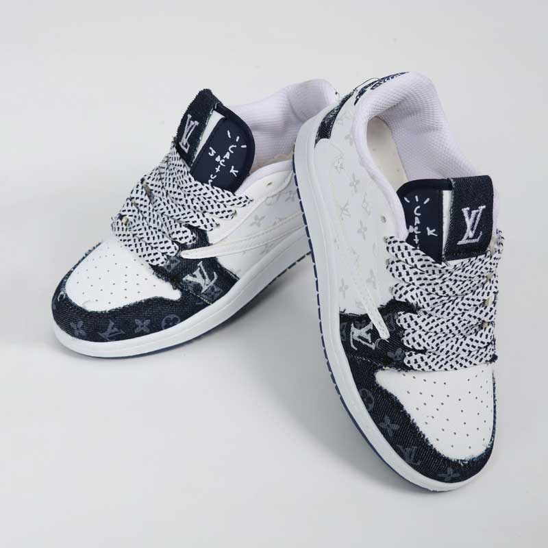 کتونی زنانه ترویس لویی ویتون سفید سرمه ای | کد 3001 - Image 4