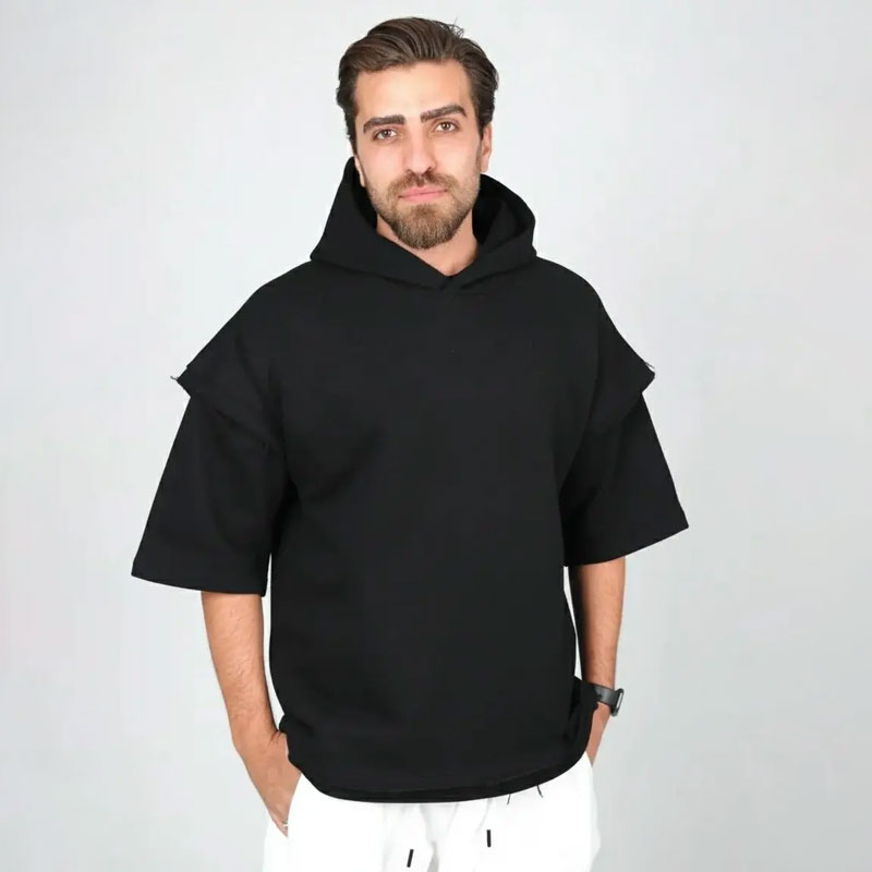 وست ساده کثیف دوزی مشکی سفید | کد T209 - Image 3