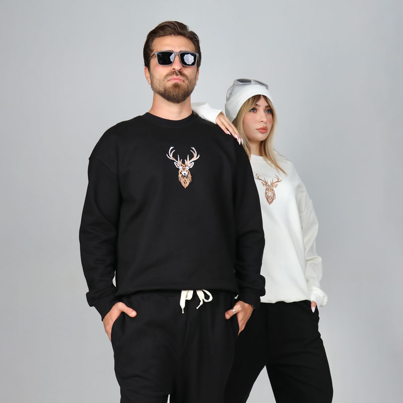 دورس یقه گرد قواره باکسی گلدوزی گوزن | کد DO26 - Image 5