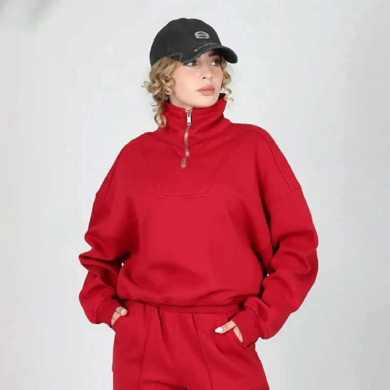 ست دورس نیمزیپ با شلوار بگ زنانه | کد DO31 - Image 5